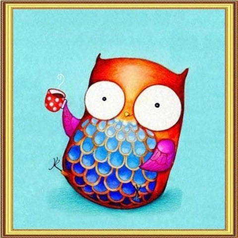 Full Drill - 5D DIY Diamond Painting Kits Funny Cartoon Owl 