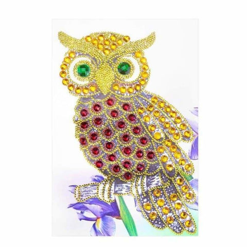 Full Drill - 5D DIY Diamond Painting Kits Gold Owl - 3