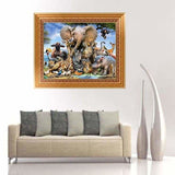 Full Drill - 5D DIY Diamond Painting Kits Happy Jungle Wildlife Animals - NEEDLEWORK KITS