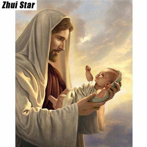 Full Drill - 5D DIY Diamond Painting Kits Jesus child Needlework - NEEDLEWORK KITS