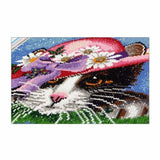 Full Drill - 5D DIY Diamond Painting Kits Lovely Cat With 