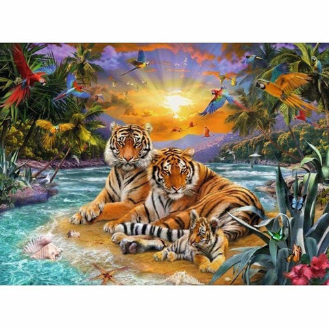 Full Drill - 5D DIY Diamond Painting Kits Tiger Family 