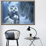 Full Drill - 5D DIY Diamond Painting Kits Winter Snow Owl - 