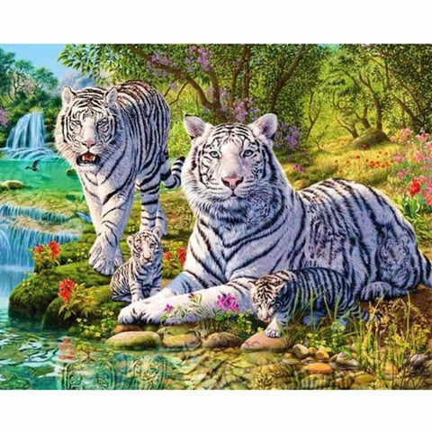 Full Drill - 5D DIY Diamond Painting White Tiger Embroidery 