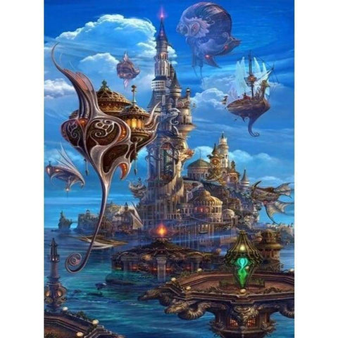 Full Drill - 5D DIY Diamond Painting Kits Dream Mysterious Castle in the Sky - NEEDLEWORK KITS