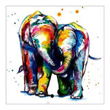 Full Drill - 5D DIY Diamond Painting Kits Cartoon Watercolor Elephants Lover - NEEDLEWORK KITS