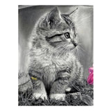 Hot Sale Black White Cat d Diy Diamond Painting Kits Cross 