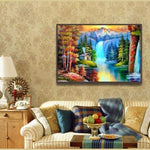 Full Drill - 5D DIY Diamond Painting Kits Beautiful Fascinating Forest Waterfall - NEEDLEWORK KITS