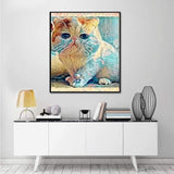 Full Drill - 5D DIY Diamond Painting Kits Watercolor Cute Cat - NEEDLEWORK KITS