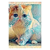 Full Drill - 5D DIY Diamond Painting Kits Watercolor Cute Cat - NEEDLEWORK KITS