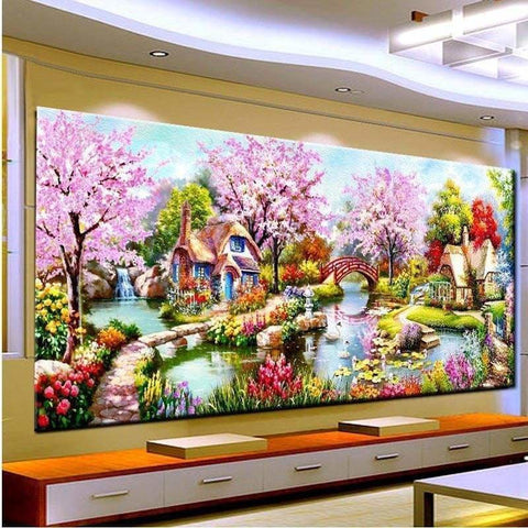 Landscape Tree Large Sizes Wall Decoration Full Drill - 5D 