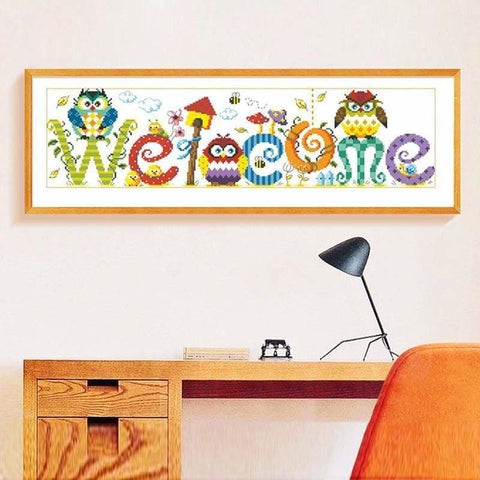 Large Size Cute Owl Welcome Hot Sale Full Drill - 5D Diy 