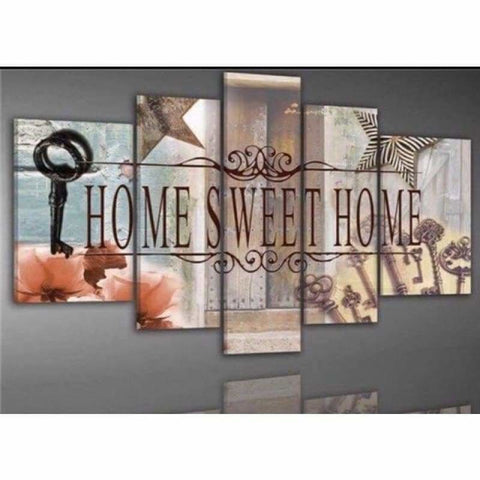 Large Size Sweet Home Multi Panel Picture Full Drill - 5D 
