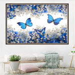 Modern Art Blue Butterfly Wall Decor Full Drill - 5D Diy 