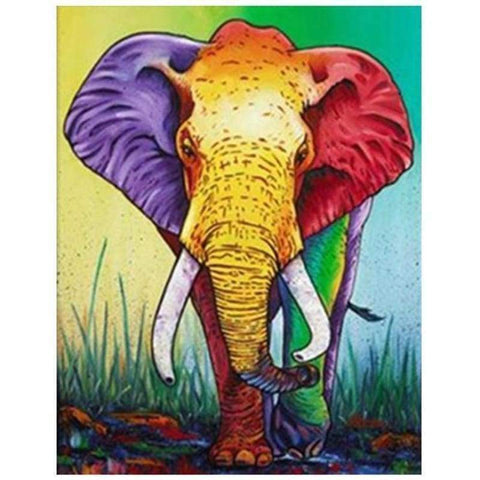 Full Drill - 5D DIY Diamond Painting Kits Artistic Colorful Elephant - NEEDLEWORK KITS
