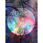 Moon Of Colours- Full Drill Diamond Painting Abstract - 