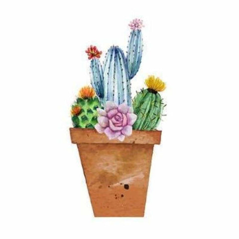 Full Drill - 5D DIY Diamond Painting Kits Artistic Cartoon Cactus Flowers - NEEDLEWORK KITS
