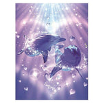 Full Drill - 5D DIY Diamond Painting Kits Dreamy Dolphin Couple - NEEDLEWORK KITS