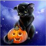 New Hot Sale Black Cat Halloween Pumpkin Full Drill - 5D Diy