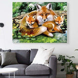 New Hot Sale Mosaic Painting Home Decor Fox DIY Diamond 