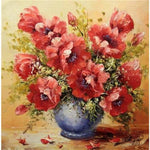 Oil Painting Style Beautiful Red Flower Full Drill - 5D Diy 
