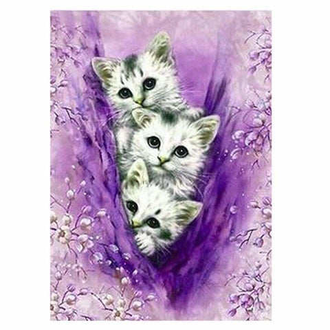 Oil Painting Style Cute Cats Full Drill - 5D Diy Diamond 