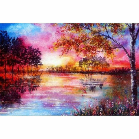Oil Painting Style Dream Landscape Nature Full Drill - 5D 