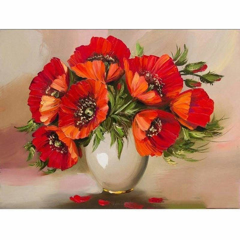 Oil Painting Style Flower Wall Decor Full Drill - 5D Diy 