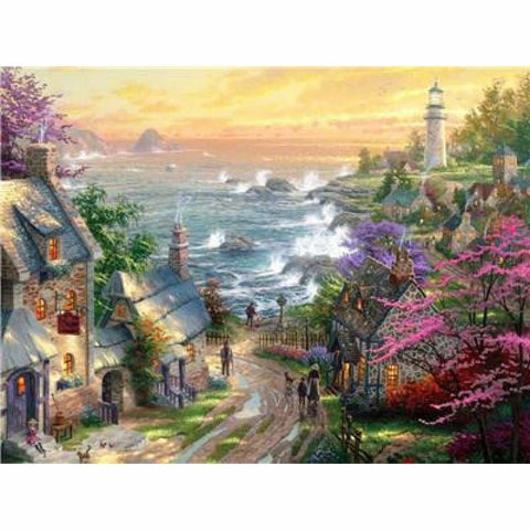 Oil Painting Style Lighthouse Pattern Decor Diy Full Drill -