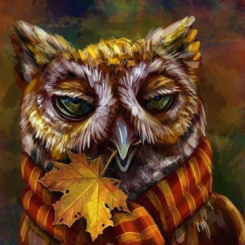 Oil Painting Style Owls Patter Decor Full Drill - 5D Diy 