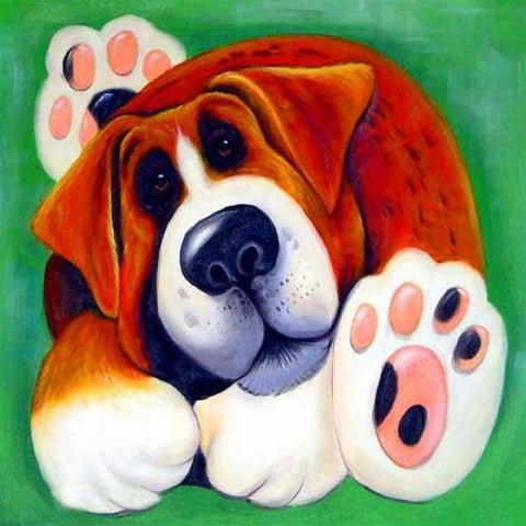 Rhinestone Painting Cartoon Funny Dog Full Drill - 5D Diy 