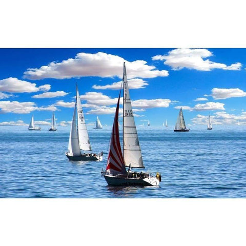 Sailing-boat- Full Drill Diamond Painting - NEEDLEWORK KITS