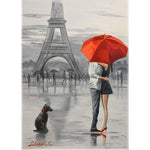 Full Drill - 5D DIY Diamond Painting Kits Sweet Couple Standing in front of the Eiffel Tower - NEEDLEWORK KITS