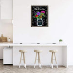 Full Drill - 5D DIY Diamond Painting Welcome Home Blackboard AF9042 - NEEDLEWORK KITS